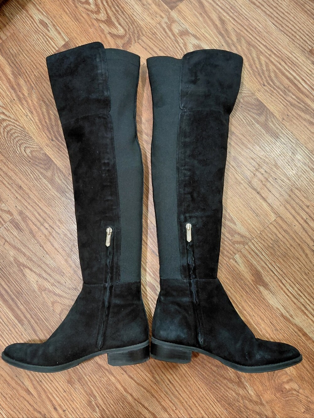 Sam Edelman Black Over-the-Knee Suede Stretch Boots Size 7.5 - Picture 2 of 11